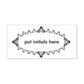 Bloemen initiaal ovale silhouet kunst stempel (Afrduk)