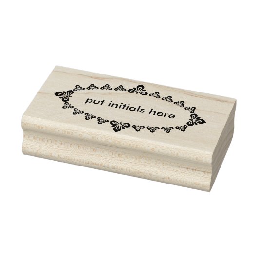 Bloemen initiaal ovale silhouet kunst stempel (Stempel)