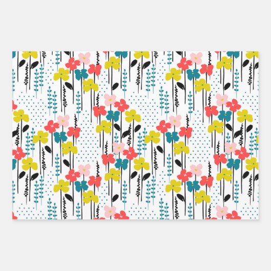 Bloemen Inpakpapier Vellen (Voorkant)