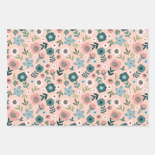 Bloemen Inpakpapier Vellen (Voorkant)