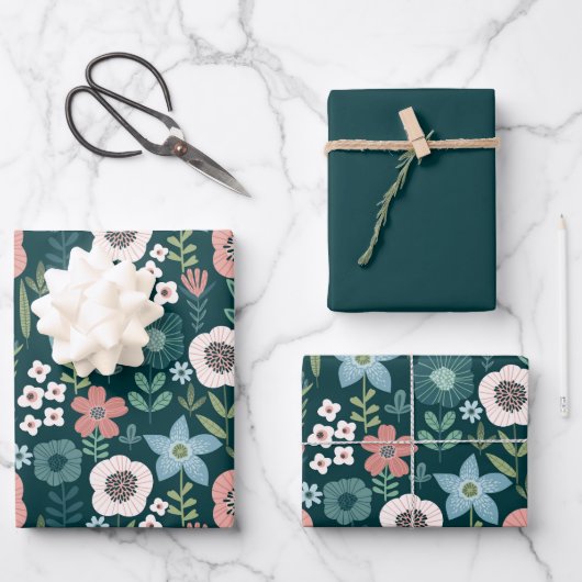 Bloemen Inpakpapier Vellen (Voorkant)