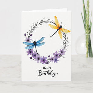 Bloemen Insecten Verjaardagskaart Kaart