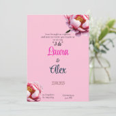 Bloemen inspiratie bruiloft uitnodiging (Staand voorkant)