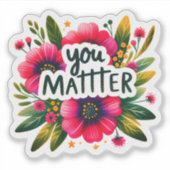 Bloemen inspireren positiviteit sticker (Voorkant)