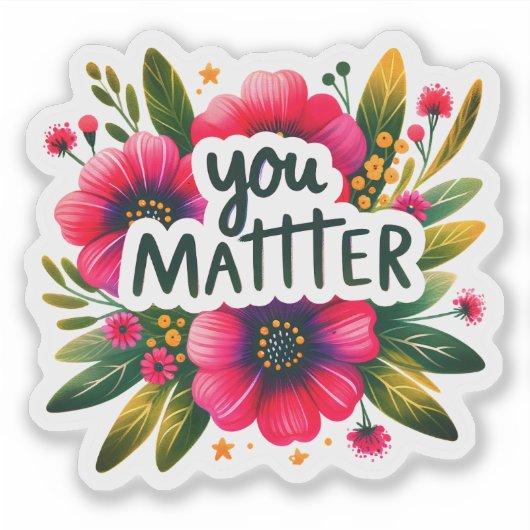Bloemen inspireren positiviteit sticker (Voorkant)