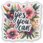 Bloemen inspireren tot geloof in potentieel sticker (Voorkant)