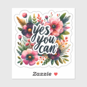 Bloemen inspireren tot geloof in potentieel sticker