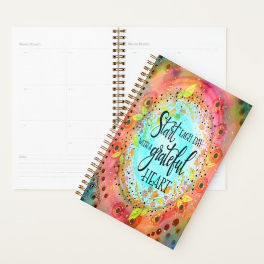  Bloemen Inspirerend Grateful Heart Quote Planner (Display)