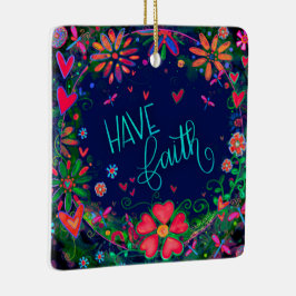 Bloemen inspirerend hebben geloof citaat inspirati keramisch ornament