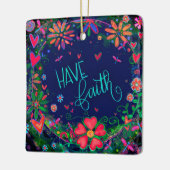 Bloemen inspirerend hebben geloof citaat inspirati keramisch ornament (Links)