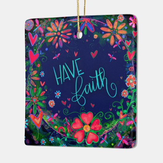 Bloemen inspirerend hebben geloof citaat inspirati keramisch ornament (Links)