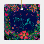 Bloemen inspirerend hebben geloof citaat inspirati keramisch ornament (Achterkant)