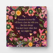  Bloemen Inspirerend Laatste dag Quote Fotoplaat (Voorkant)