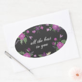 Bloemen Inspirerend Well Wishes Ovale Sticker (Envelop)