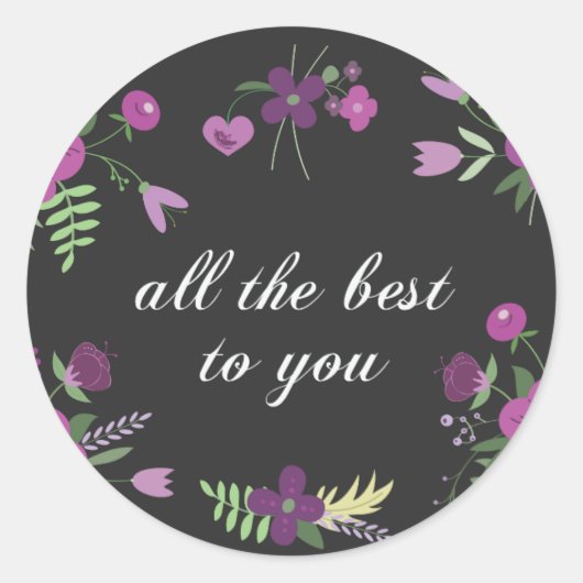 Bloemen Inspirerend Well Wishes Ronde Sticker (Voorkant)
