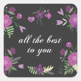 Bloemen Inspirerend Well Wishes Vierkante Sticker