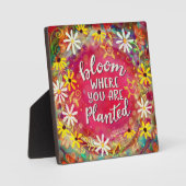 Bloemen Inspirerende Bloom Quote Inspirivity Fotoplaat (Voorkant)