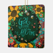 Bloemen inspirerende God is goede citaat inspirati Keramisch Ornament (Links)