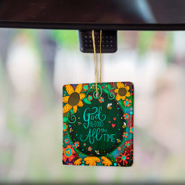 Bloemen inspirerende God is goede citaat inspirati Keramisch Ornament
