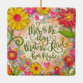 Bloemen Inspirerende Religieuze Verse Inspiratie Keramisch Ornament (Achterkant)