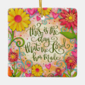 Bloemen Inspirerende Religieuze Verse Inspiratie Keramisch Ornament (Voorkant)