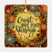 Bloemen Inspirerende Zegeningen Quote Inspirativit Keramisch Ornament (Achterkant)