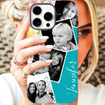 Bloemen Instagram Filmstrip Fotocollage Custom iPhone 16 Pro Hoesje<br><div class="desc">Laat je favoriete herinneringen zien met deze prachtige iPhone-hoes met bloementhema, met een op Instagram geïnspireerd fotocollage-ontwerp en gepersonaliseerde naam van de filmstrip. Ideaal voor familiefoto's, afbeeldingen voor huisdieren of gekoesterde momenten, deze aangepaste Hoesje-Mate iPhone-hoes combineert stijl en bescherming. Voeg een persoonlijk tintje toe met jouw naam en foto's voor...</div>