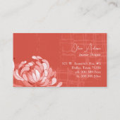 Bloemen Interieur Ontwerp Rood Custom Visitekaartje (Achterkant)