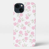Bloemen iPhone 13 Slim Fit Hoesje, glanzend iPhone Hoesje (Achterkant)
