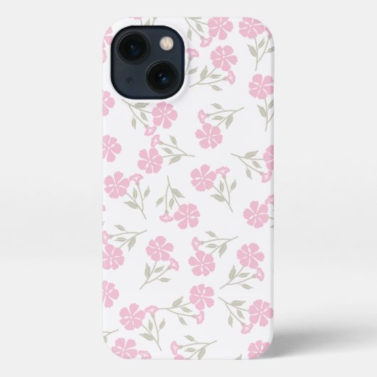 Bloemen iPhone 13 Slim Fit Hoesje, glanzend iPhone Hoesje (Achterkant)