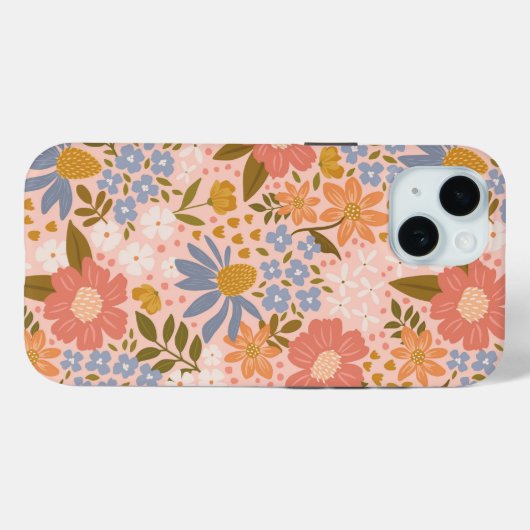 Bloemen iPhone 15 Hoesje (Achterkant (horizontaal))
