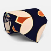 Bloemen Isometrisch blauw beige bloemmotief Stropdas (Opgerold)