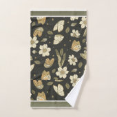 Bloemen Ivoor, Olijf met Vlinders Bad Handdoek (Handdoek)