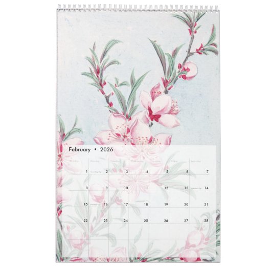 Bloemen Japans  Kunst Kalender (Feb 2026)