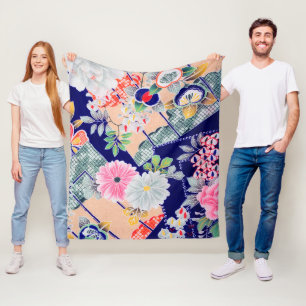 Bloemen, Japans ontwerp Fleece Deken