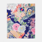 Bloemen, Japans ontwerp Fleece Deken (Voorkant)