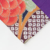 Bloemen, Japans ontwerp Fleece Deken (Hoek)