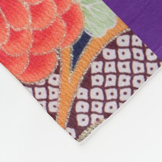 Bloemen, Japans ontwerp Fleece Deken (Hoek)