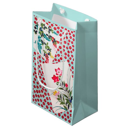 Bloemen, Japans ontwerp Klein Cadeauzakje (Voorkant Gekanteld)