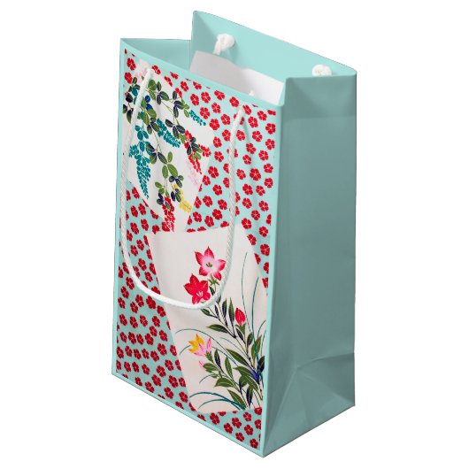 Bloemen, Japans ontwerp Klein Cadeauzakje (Achterkant Gekanteld)
