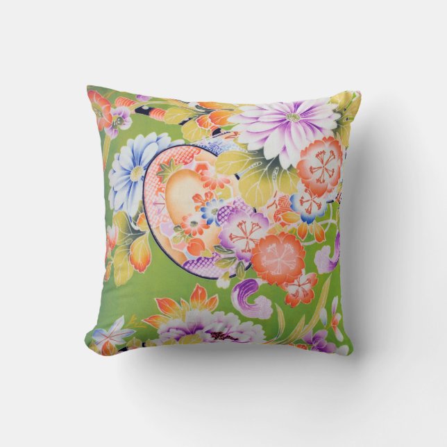Bloemen, Japans ontwerp Kussen (Voorkant)