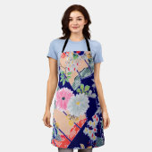 Bloemen, Japans ontwerp Schort (Gedragen)