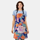 Bloemen, Japans ontwerp Schort (Gedragen)