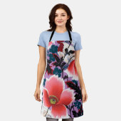 Bloemen, Japans ontwerp Schort (Gedragen)