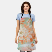 Bloemen, Japans ontwerp Schort (Gedragen)