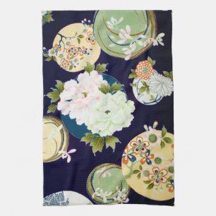 Bloemen, Japans ontwerp Theedoek