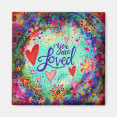 Bloemen Je bent Geliefd Vriend Inspirivity Magneet (Voorkant)