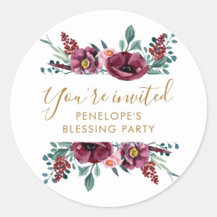 Bloemen Je bent Uitgenodigd Moeder's Zegen Ronde Sticker