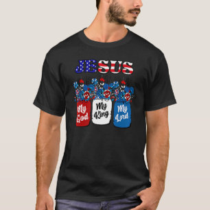 Bloemen Jezus Mijn God Mijn Koning Mijn Heer Rood  T-shirt