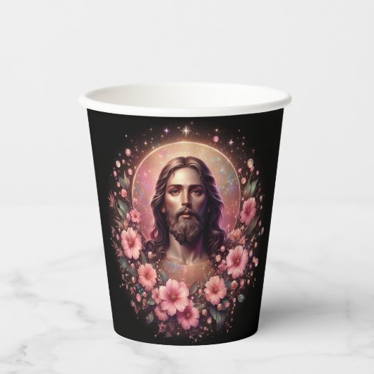 Bloemen Jezus papieren beker! Bekers (Voorkant)